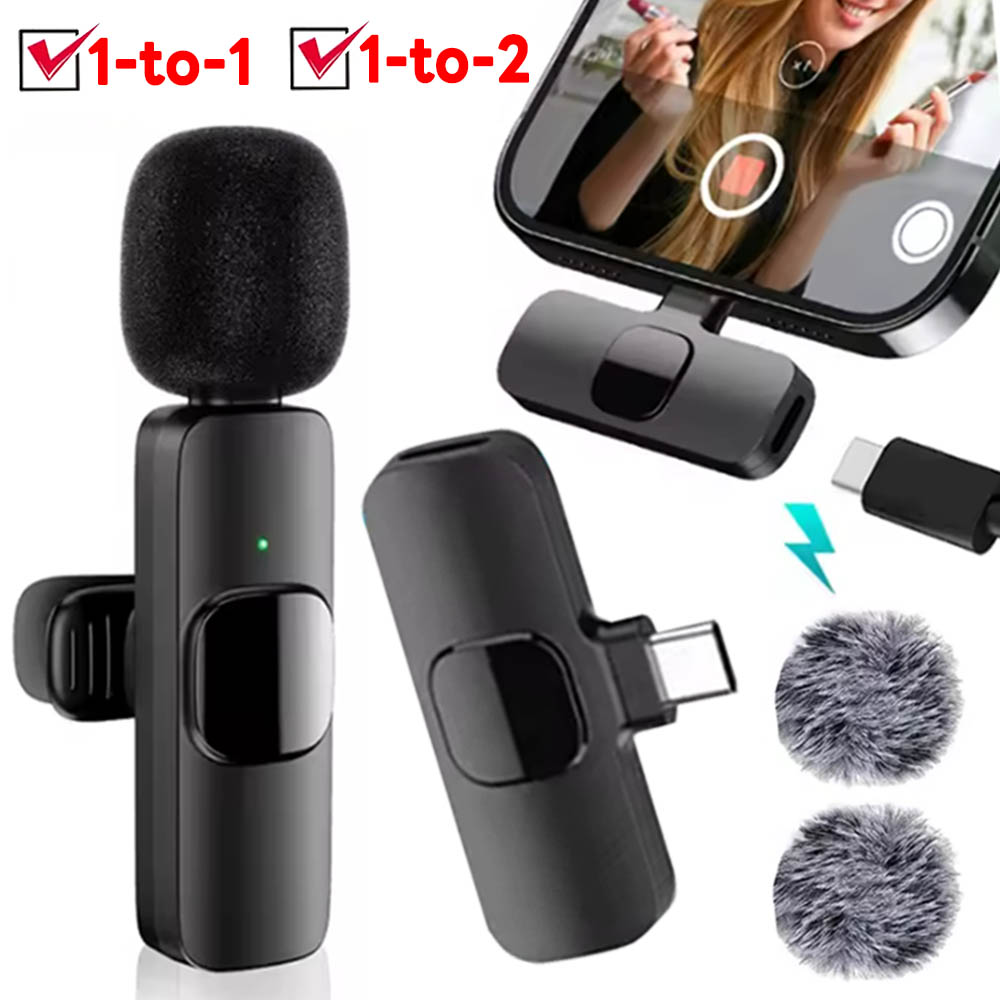 Type C Adapter - ميكروفون لافالير لاسلكي محمول صغير الحجم