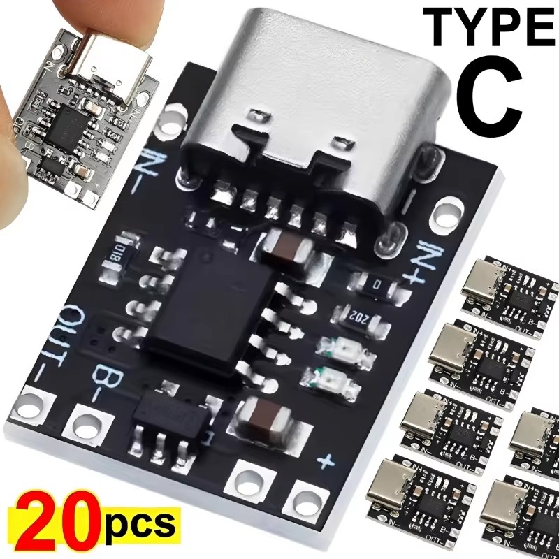 Type C Adapter - 1/10/20 قطعة لوحة شحن بطارية ليثيوم