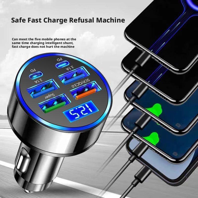 300 واط PD شاحن سيارة 6 منافذ  - مراجعة Usb C Hub وسعره