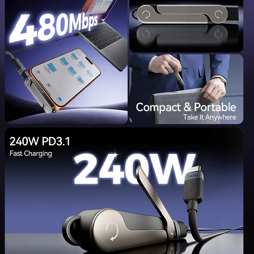 كابل شحن USB نوع C مسطح مع حام - مراجعة Type C Adapter وسعره