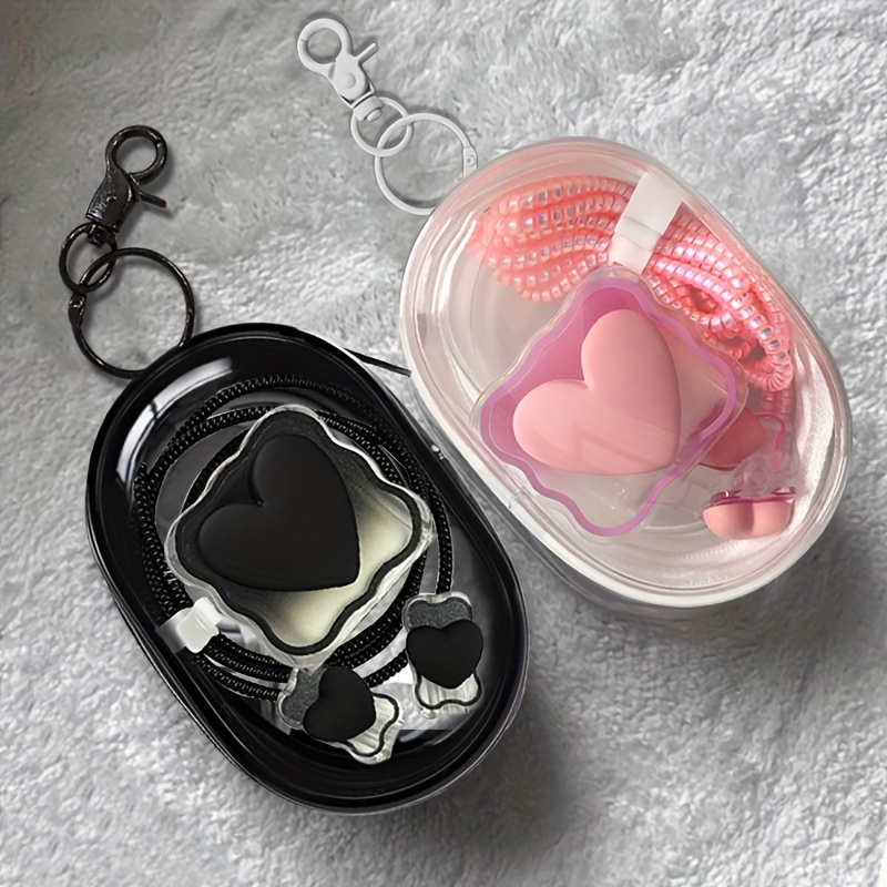 6 قطع غطاء شاحن على شكل قلب له - مراجعة Phone Accessories Box Set وسعره