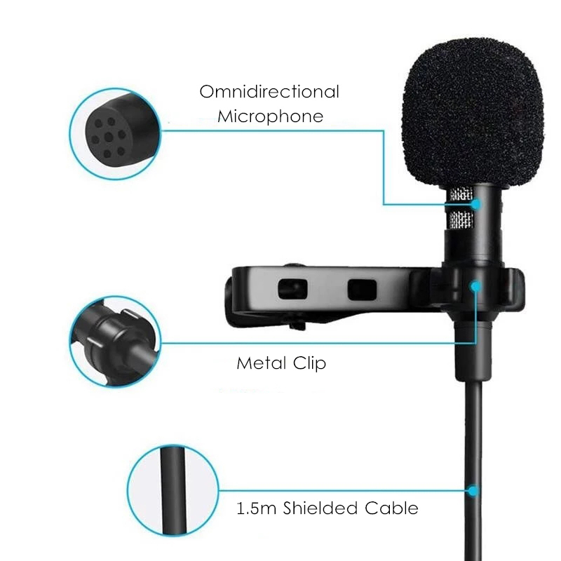 1.5 متر صغير محمول Lavalier مي - مراجعة Type C Adapter وسعره